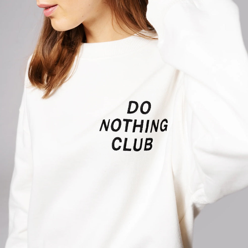 On Vacation Do Nothing Club Sweater White