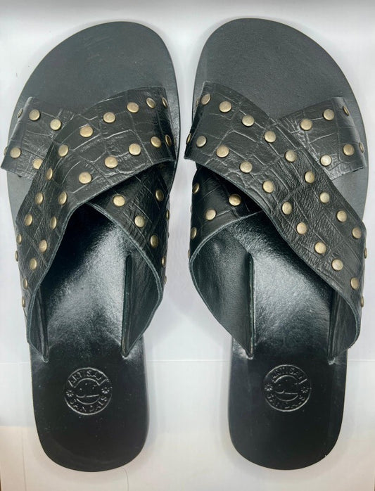 Oli Sandals Oli Basic Sandals | Croco Bronze Studs Black