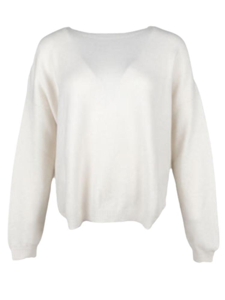 Alexandre Laurent Knitted viscose sweater 02 Ecru