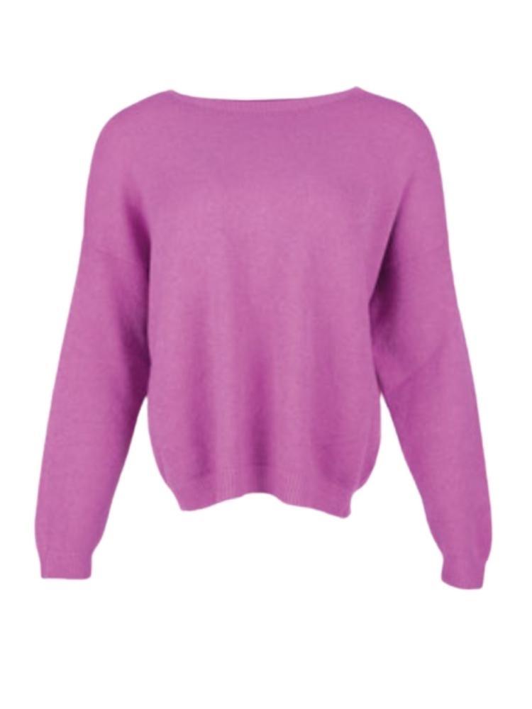 Alexandre Laurent Knitted viscose sweater 46 Violet