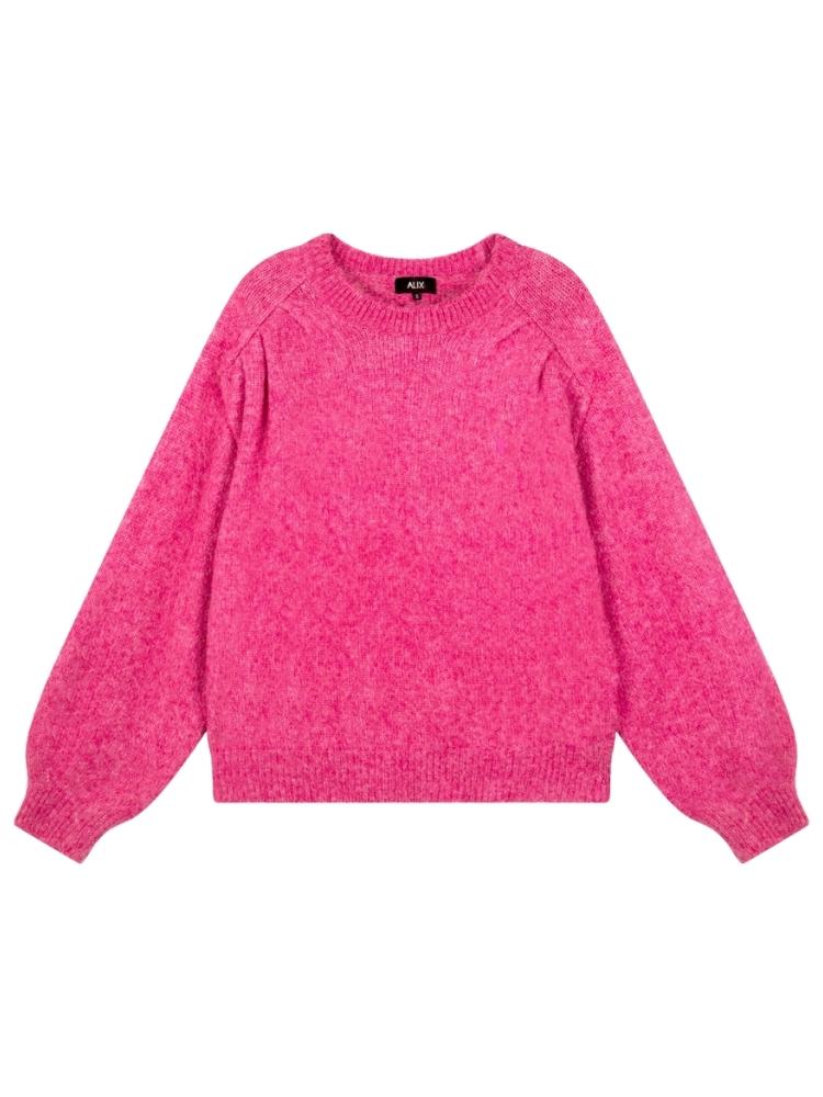 Alix the Label Knitted Fluffy Pullover 300 Bright Pink