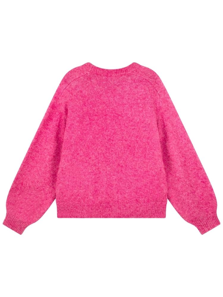 Alix the Label Knitted Fluffy Pullover 300 Bright Pink