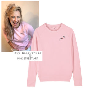 Bij Saar Thuis X Pink Street Art  Sweater | Summer breeze  Cotton Pink
