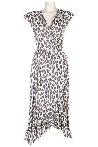 Bindi Long Wrap Dress SS 0418 Leopard S