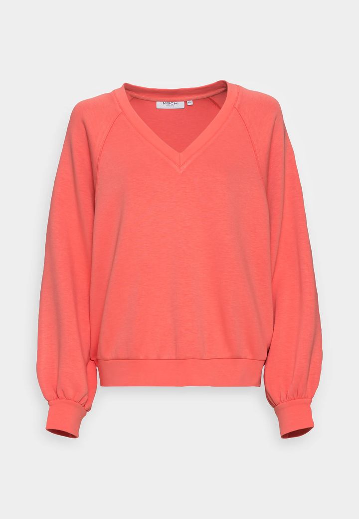 Moss Copenhagen Nelina Ima Q Raglan V Neck Sweatshirt Porcelain Rose