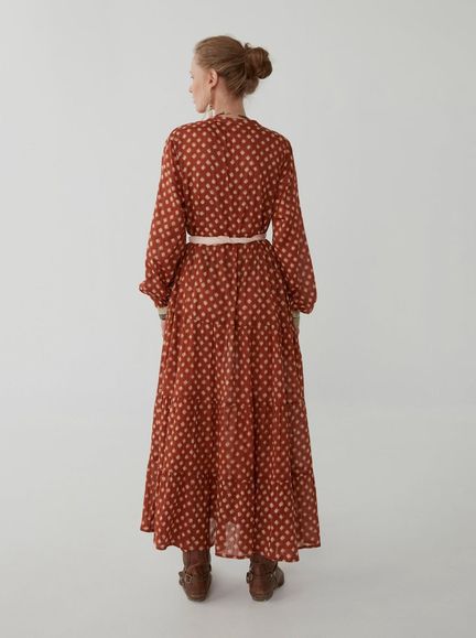 Maison Hotel Didi Midi Dress  Bandhani Spring Biscuit