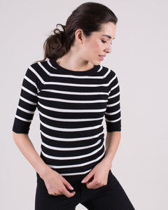 The Clothed Moscow top viscose  Black / Off White