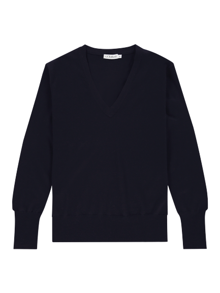 The Clothed Paris merino pullover Navy