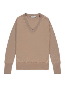 The Clothed Paris v-neck merino pullover Sand