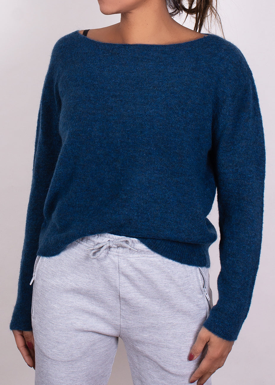 The Clothed Granada knitted sweater  Stellar blauw
