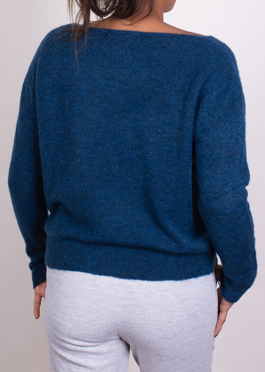 The Clothed Granada knitted sweater  Stellar blauw