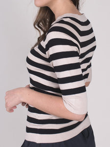 The Clothed Moscow Top Black Sand Stripe
