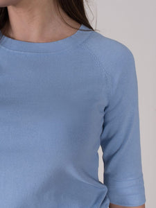 The Clothed Moscow top viscose Chambray Blue