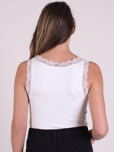 The Clothed Ibiza Lace Top Off white