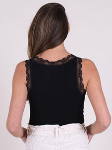 The Clothed Ibiza Lace Top Black