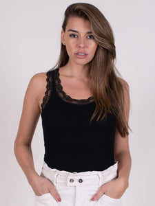 The Clothed Ibiza Lace Top Black