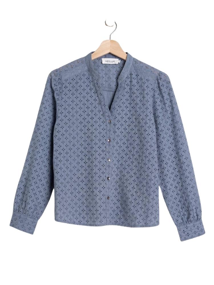 indi & cold Floral Openwork Blouse