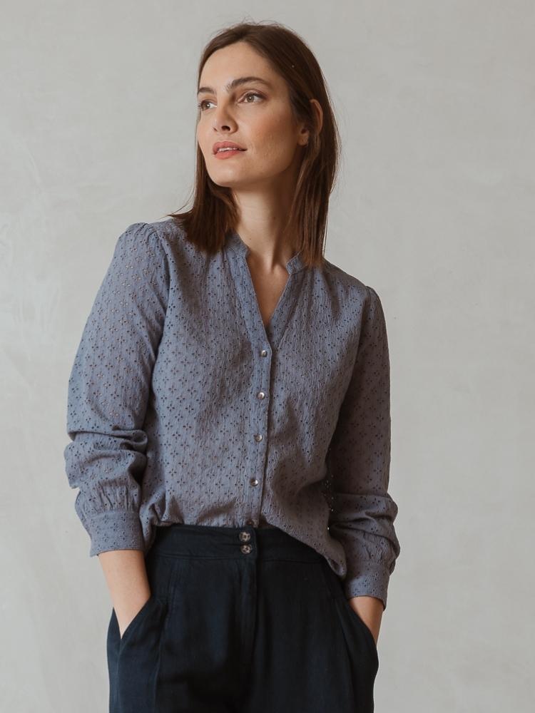 indi & cold Floral Openwork Blouse